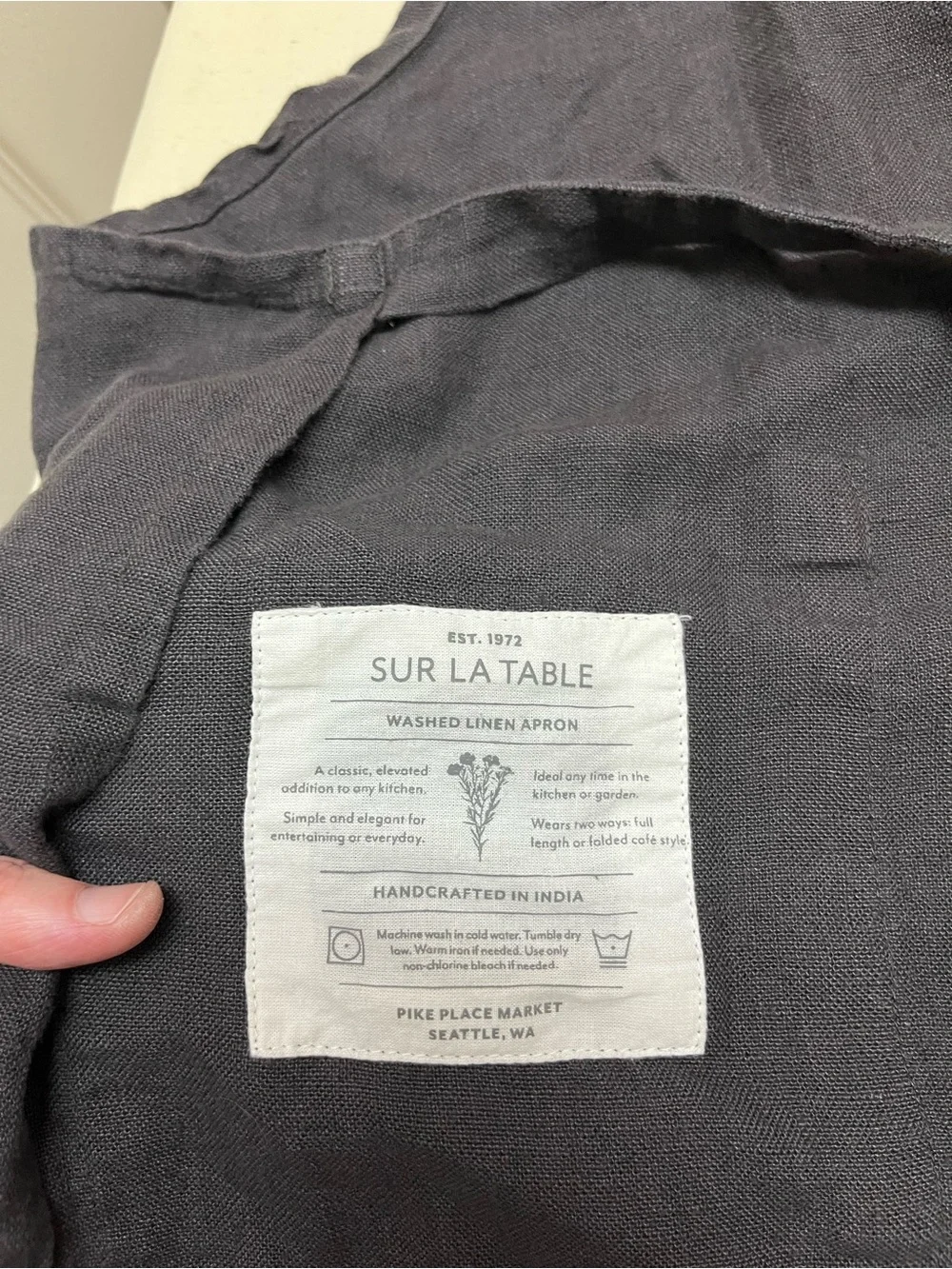 Sur La Table washed linen apron